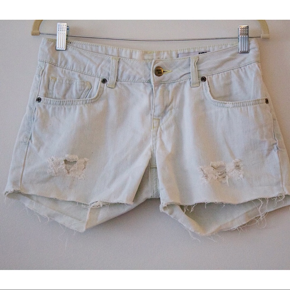 Anine Bing Light Wash Jean Shorts